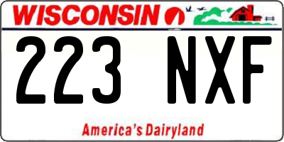 WI license plate 223NXF