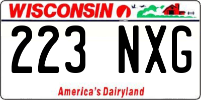 WI license plate 223NXG