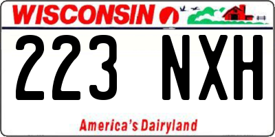 WI license plate 223NXH