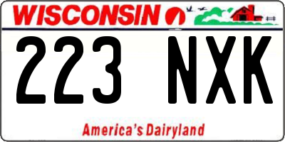 WI license plate 223NXK