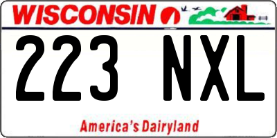 WI license plate 223NXL