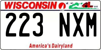 WI license plate 223NXM