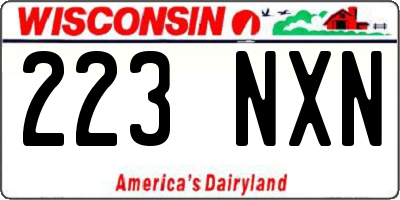 WI license plate 223NXN
