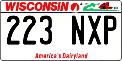 WI license plate 223NXP