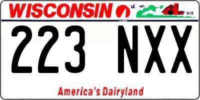 WI license plate 223NXX