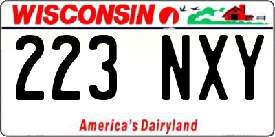 WI license plate 223NXY