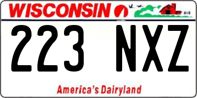 WI license plate 223NXZ