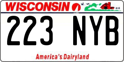 WI license plate 223NYB