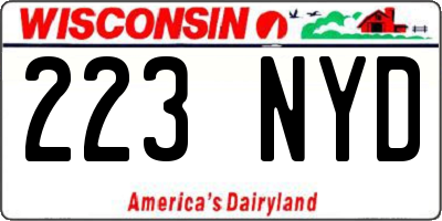 WI license plate 223NYD