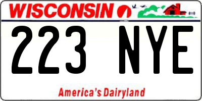 WI license plate 223NYE