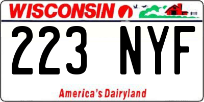WI license plate 223NYF