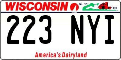 WI license plate 223NYI