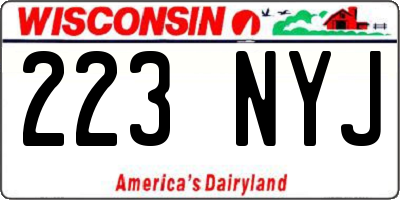 WI license plate 223NYJ