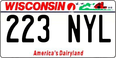 WI license plate 223NYL