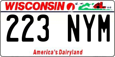 WI license plate 223NYM