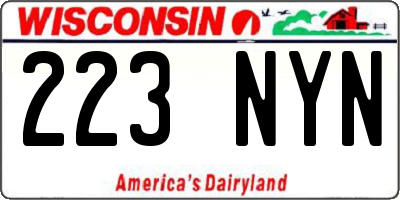 WI license plate 223NYN