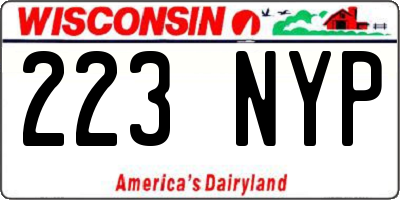 WI license plate 223NYP