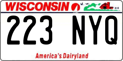 WI license plate 223NYQ