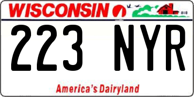 WI license plate 223NYR