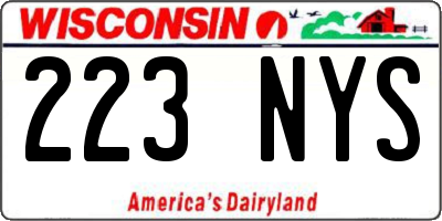 WI license plate 223NYS