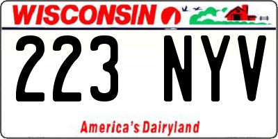WI license plate 223NYV