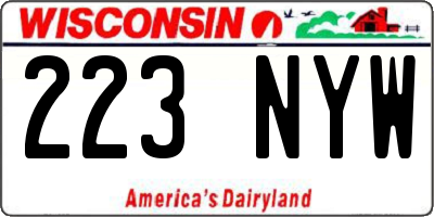 WI license plate 223NYW