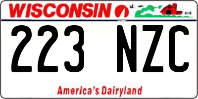 WI license plate 223NZC