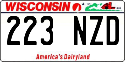 WI license plate 223NZD