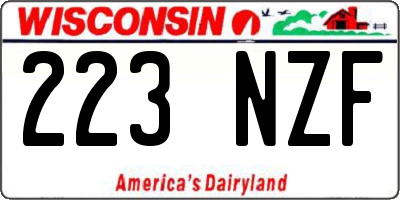 WI license plate 223NZF