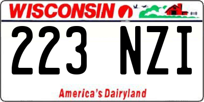 WI license plate 223NZI