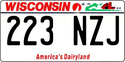 WI license plate 223NZJ