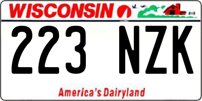 WI license plate 223NZK