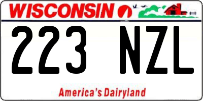 WI license plate 223NZL