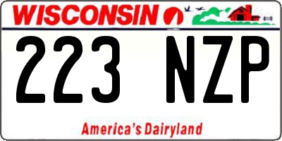 WI license plate 223NZP