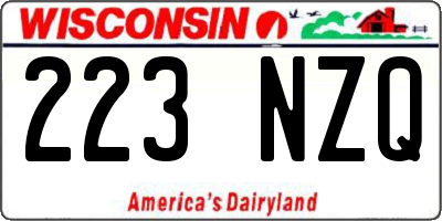 WI license plate 223NZQ