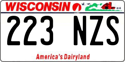 WI license plate 223NZS