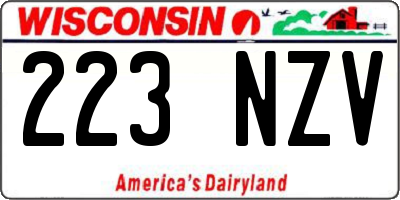 WI license plate 223NZV