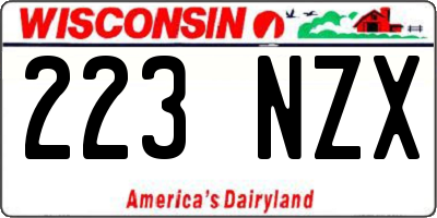 WI license plate 223NZX