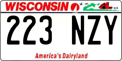 WI license plate 223NZY