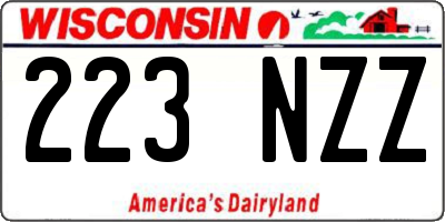 WI license plate 223NZZ