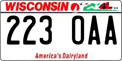 WI license plate 223OAA