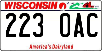 WI license plate 223OAC