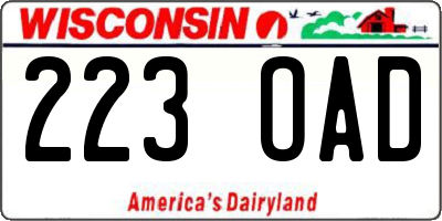 WI license plate 223OAD