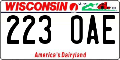 WI license plate 223OAE