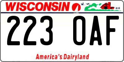 WI license plate 223OAF