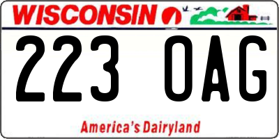 WI license plate 223OAG