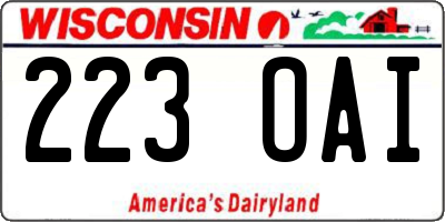 WI license plate 223OAI
