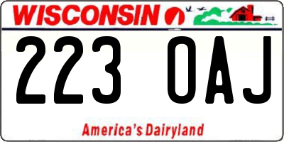 WI license plate 223OAJ