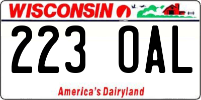 WI license plate 223OAL