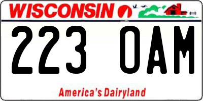 WI license plate 223OAM
